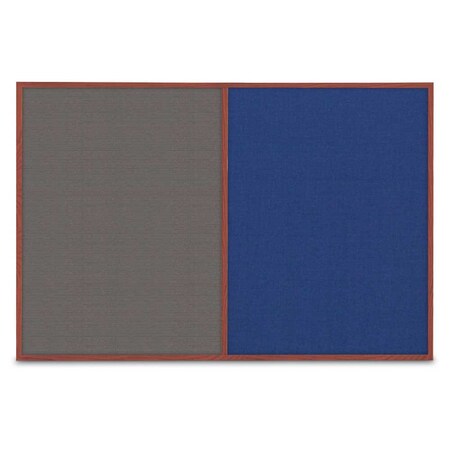 United Visual Products Slim Style Indoor Enclosed Corkboard, 42 UVRDS42SBH-SATIN-MEDGRY